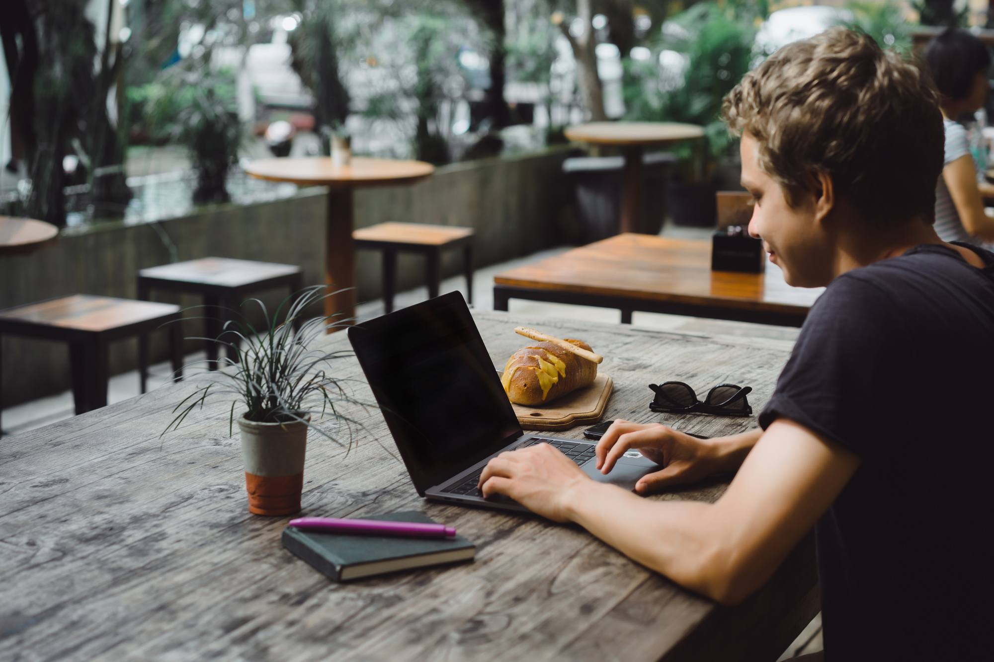 Man working on a laptop