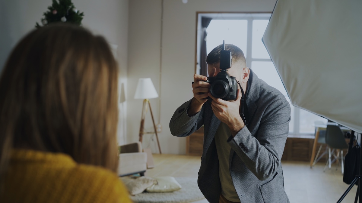 Professional taking a business photo