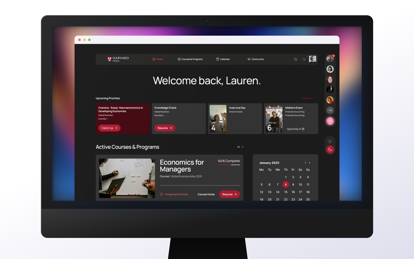 Harvard Online - UI Redesign & Dark Mode - showcase
