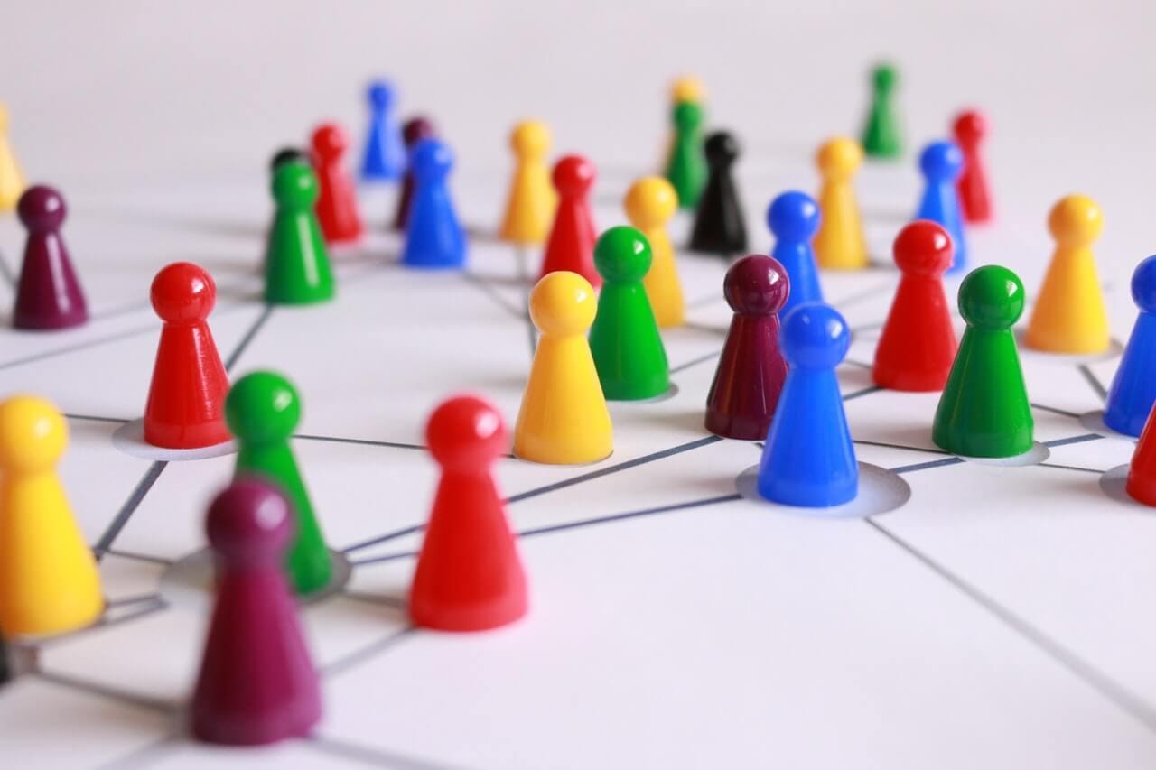 colorful board game pieces