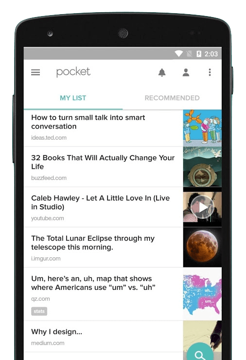 Pocket, Keep + Evernote