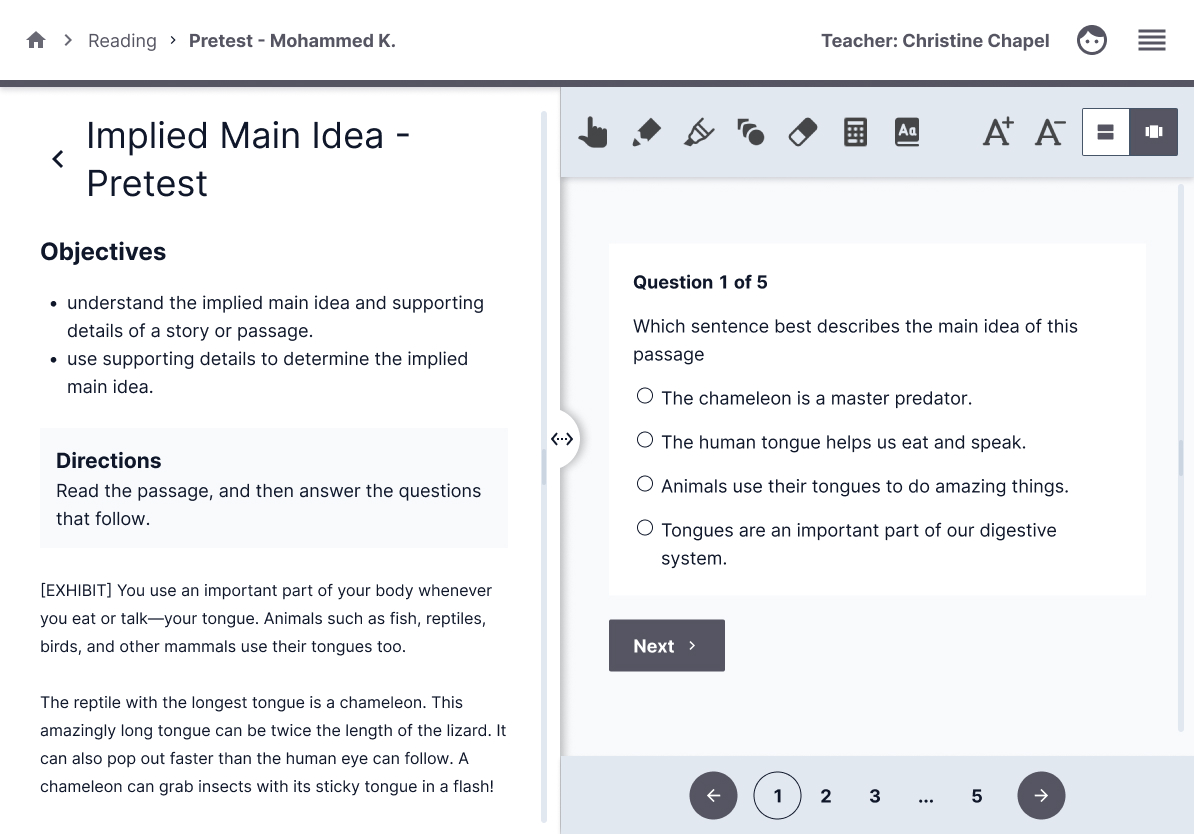 Focus mode for distraction-free reading