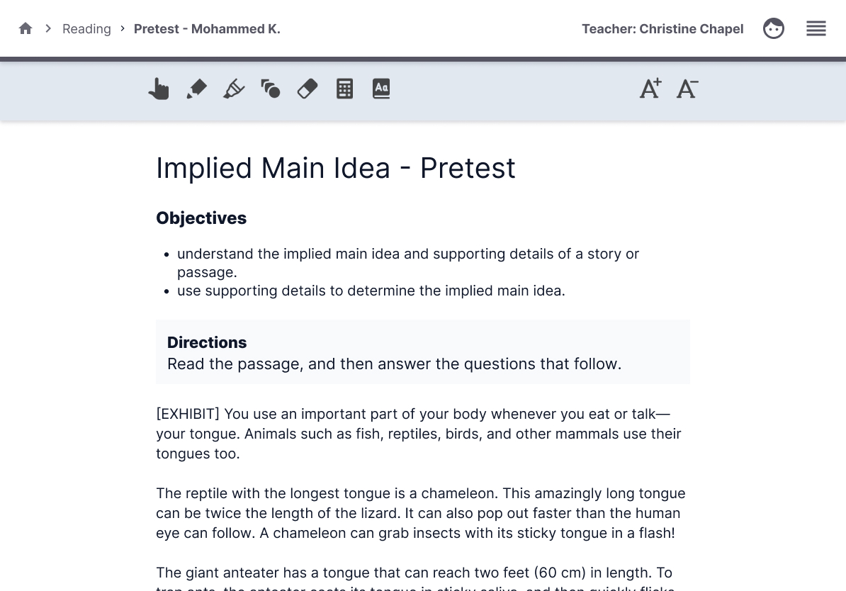 Large text accessibility mode